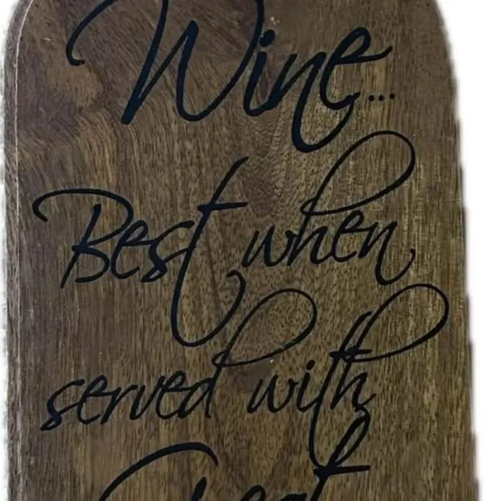 Wooden wine bottle cheese/charcuterie serving board